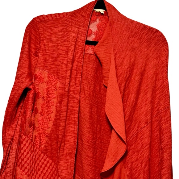 Meadow Rue Anthropologie Paso Doble Mixed Media Cotton Embroidered Cardigan - Picture 4 of 13